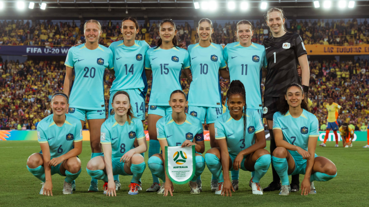 Western United players Kahli Johnson Chloe Lincoln Sasha Grove and Avaani Prakash with the Young Matildas at the FIFA U20 Women's World Cup