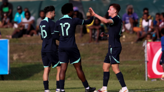 Matthew Grimaldi Rhys Bozinovski and Abel Walatee Western United Olyroos Australia Under 23 national team